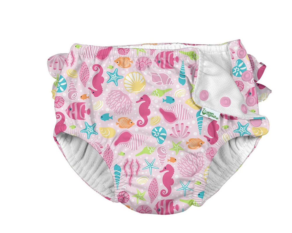 i play Ruffle Snap Reusable Absorbent Swim Diaper Pink Size 12 Months